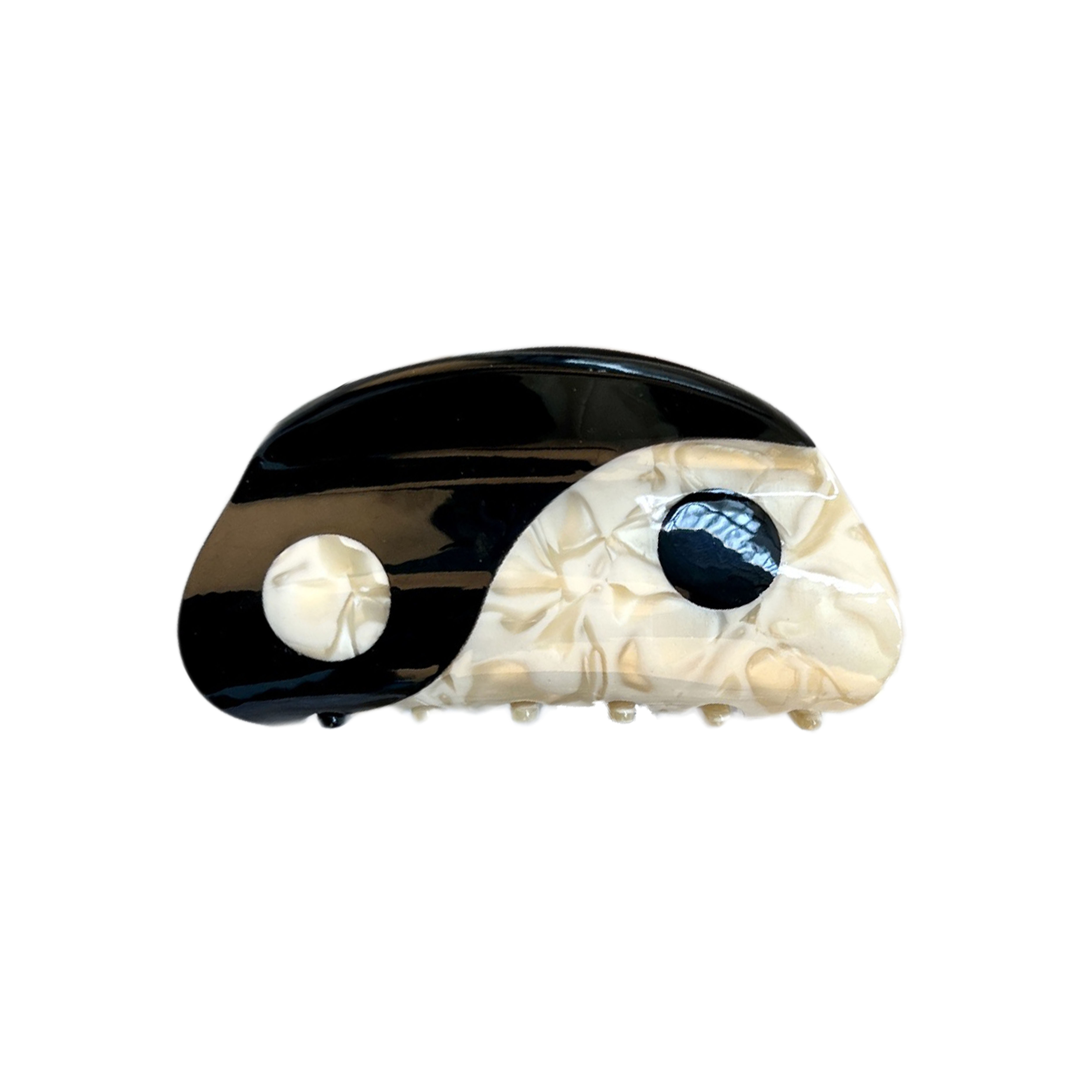 Ying Yang Balanced Big Hair Claw Clip - (Black and White)