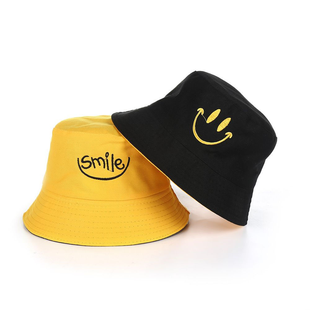 Smiley Face Bucket Hat (Yellow and Black)