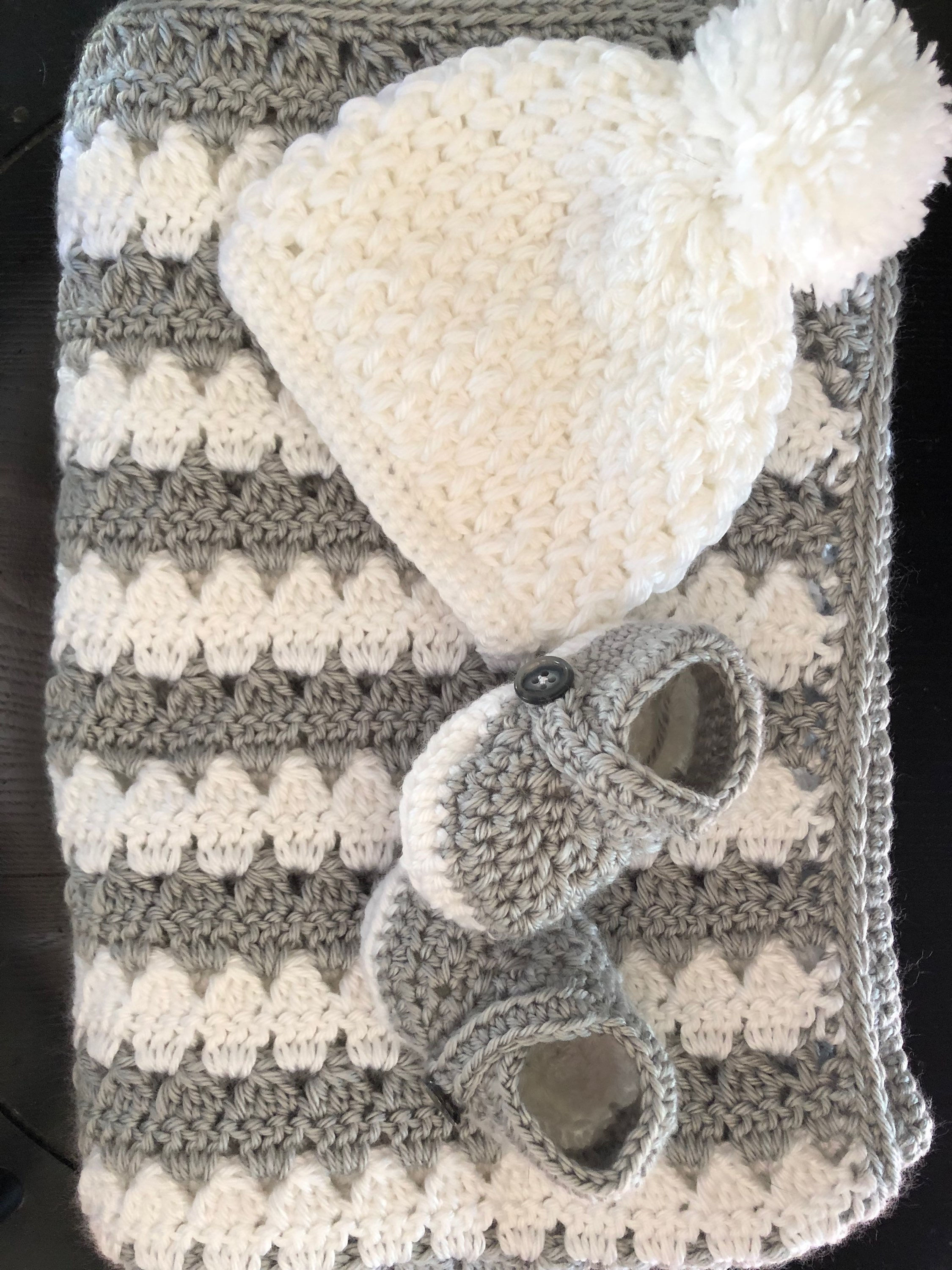 Newborn Set  -hat, booties, blanket