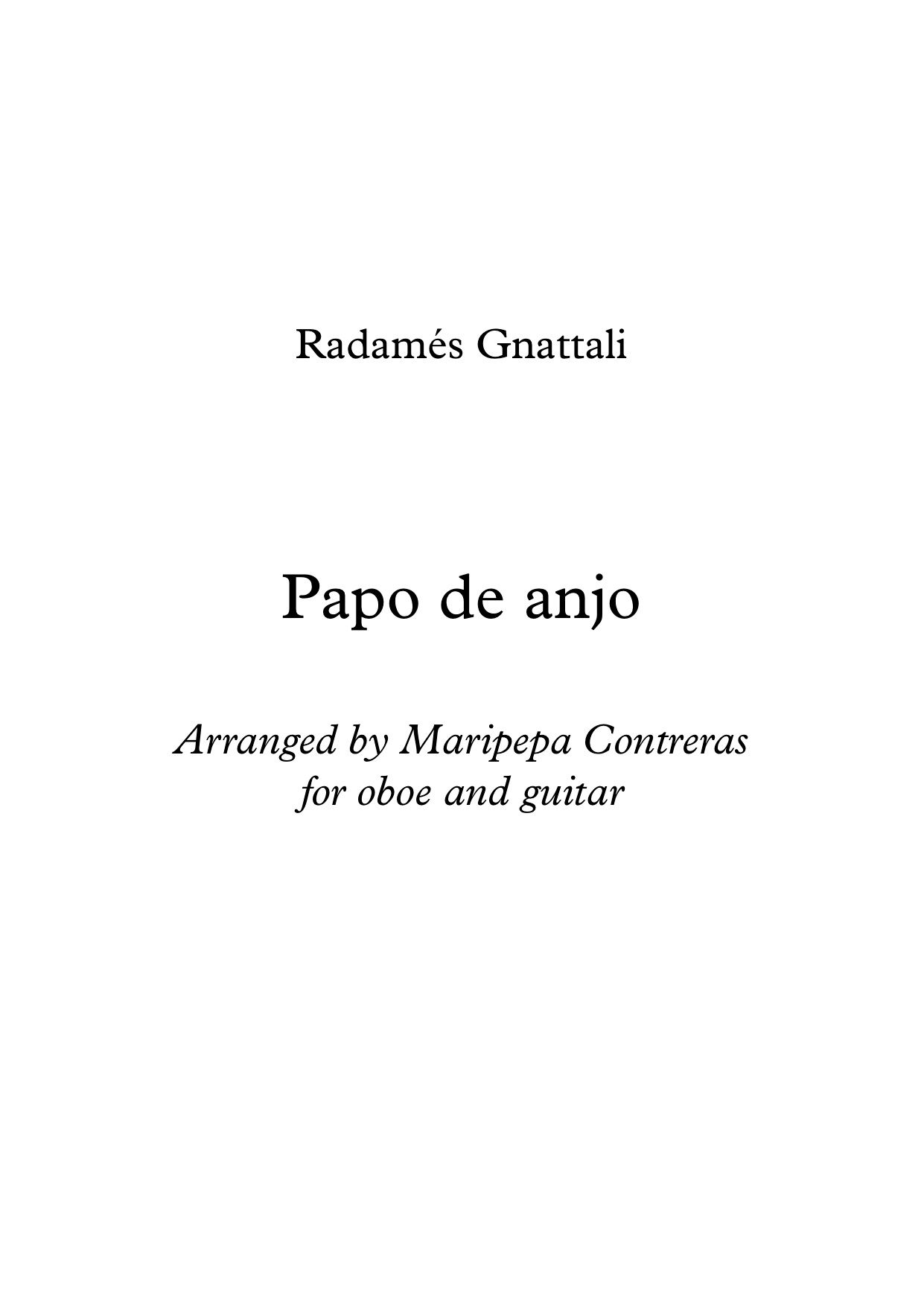 Papo de anjo para oboe y guitarra