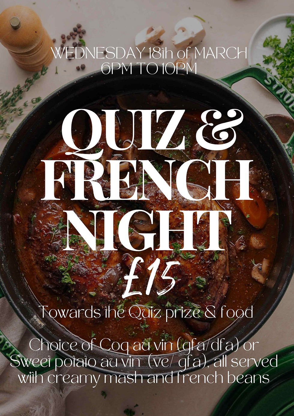 QUIZ & FRENCH NIGHT MARCH 2026
