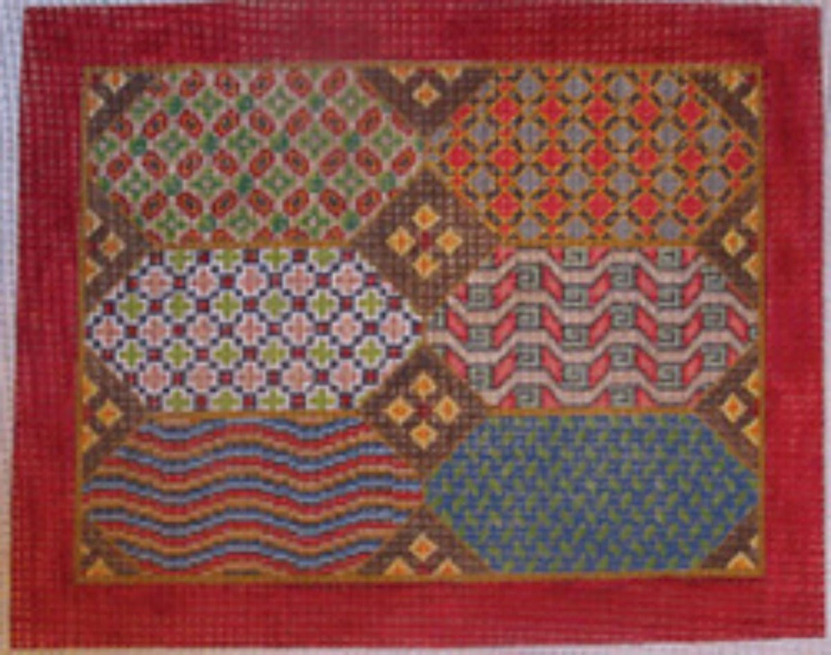 A409 Monrovian Octagons w/ Red Border