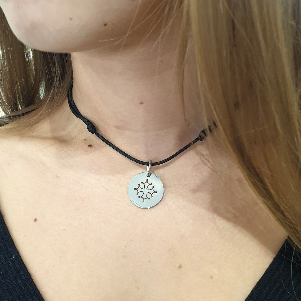 Collier cordon croix occitane