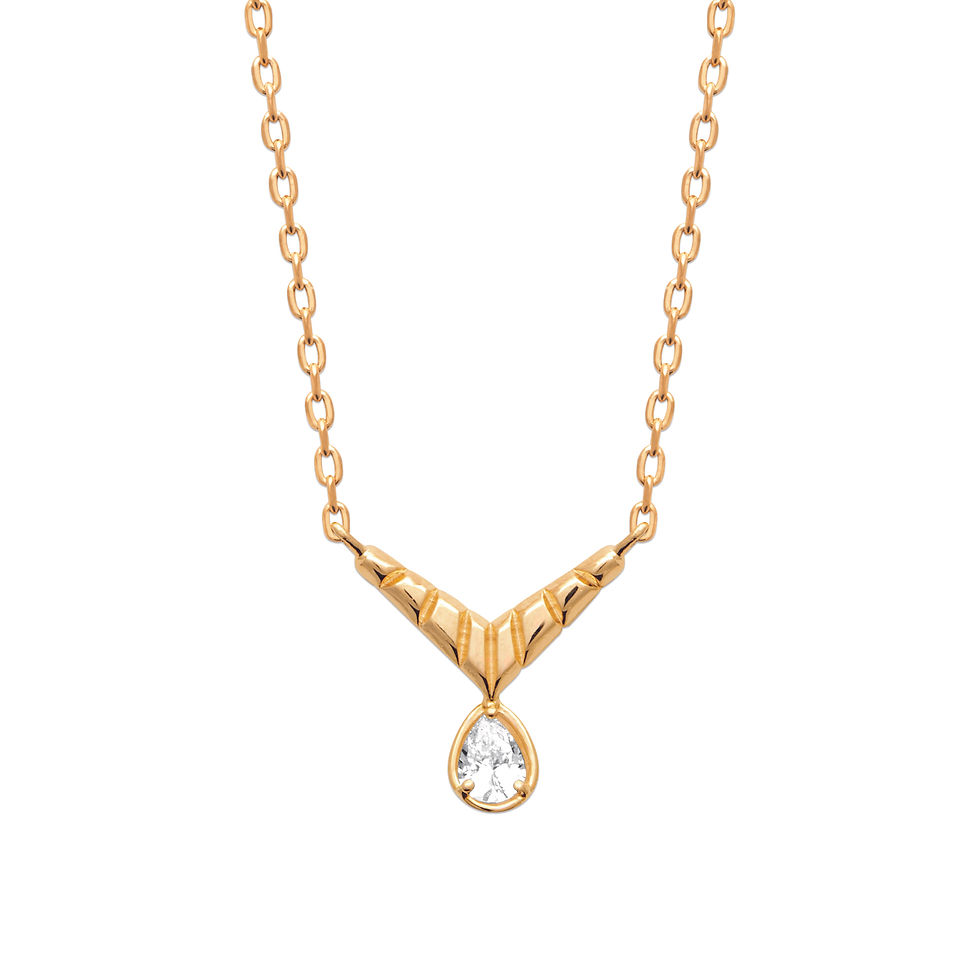 Miniature : Collier V et goutte en plaqué or