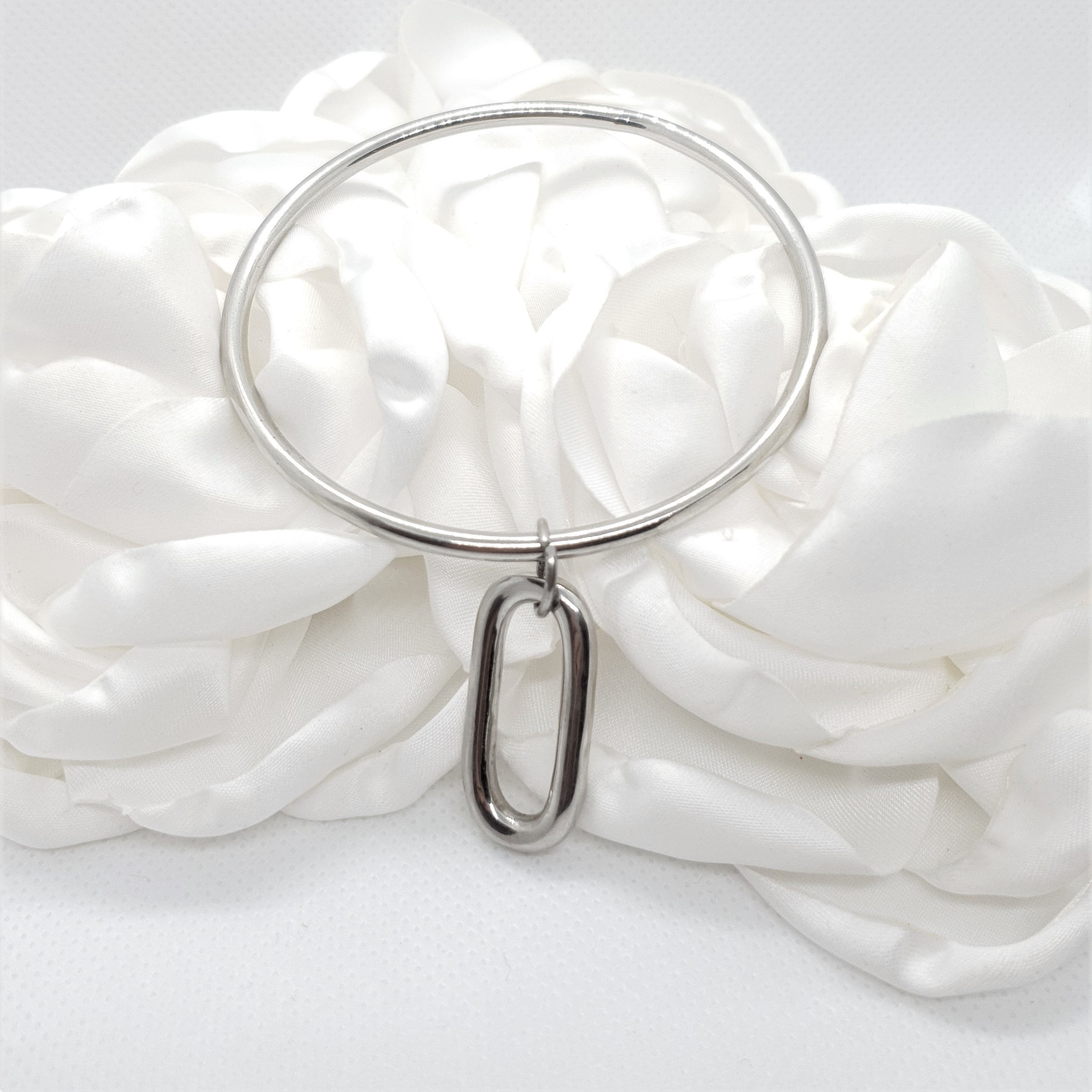 Jonc pampille ovale en acier