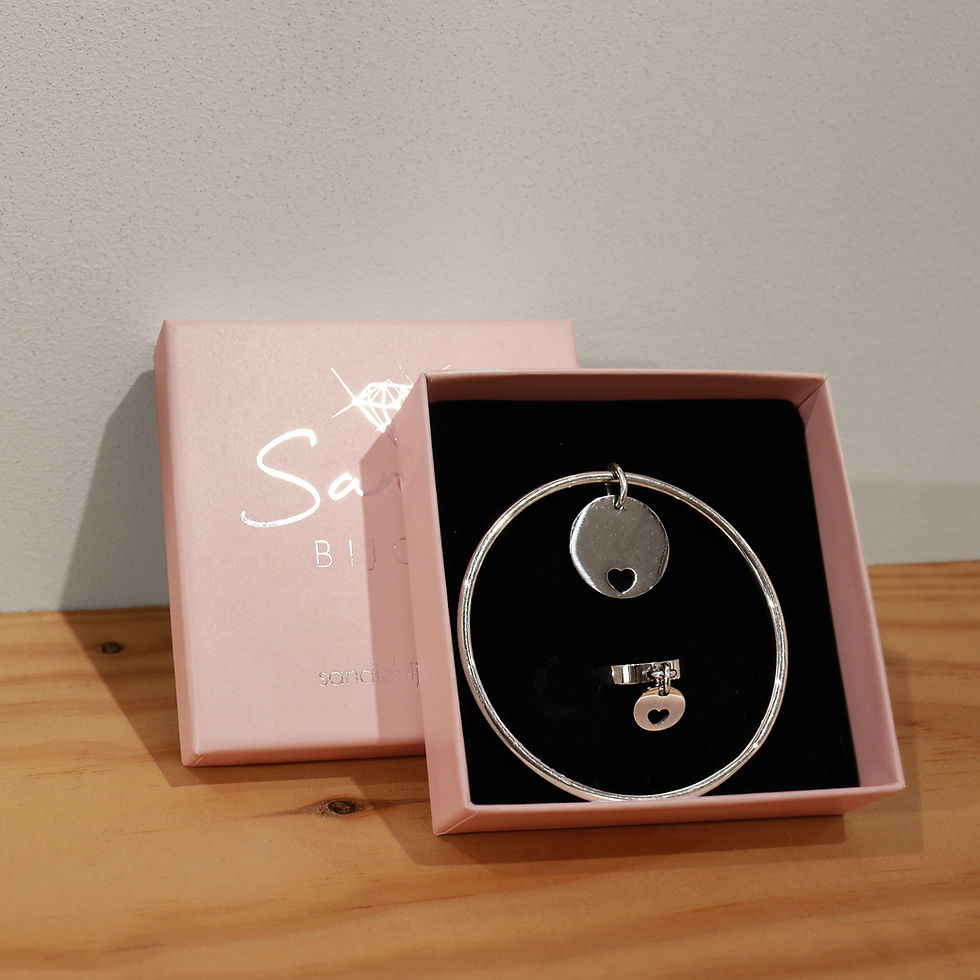 Coffret bague et jonc pampille cœur ajouré