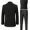 Thumbnail: Black Men'S Premium Three-Piece Suit Set, Plus Size Suits with Pants and Vest