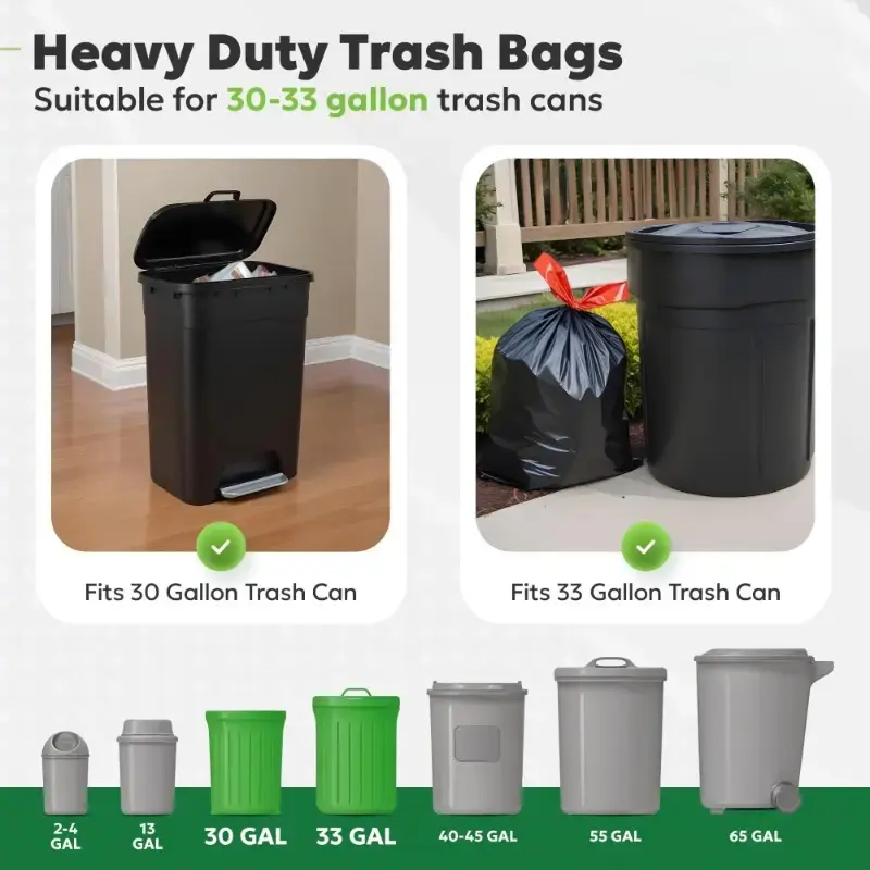 Thumbnail: 100 Heavy-Duty Leakproof and Odor-Proof Trash Bags - Extra Large 3.0mm Thick