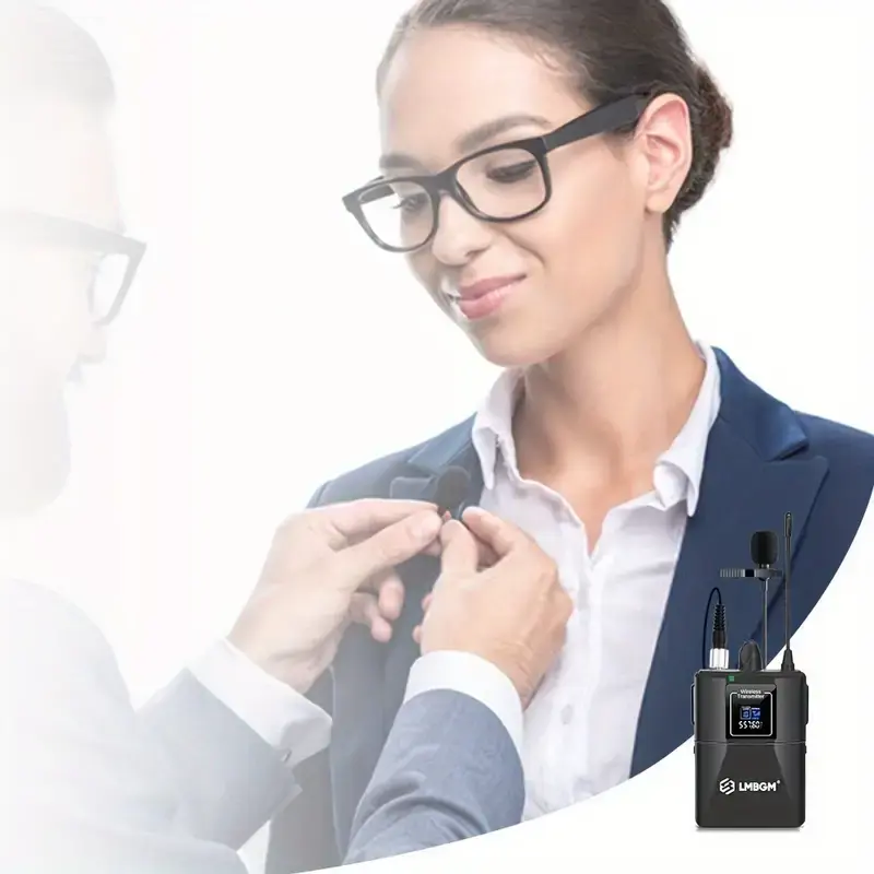 Thumbnail: Wireless Microphone System Pro 4 Channel 4 Lavalier Bodypacks 4 Lapel Mic 4 Head