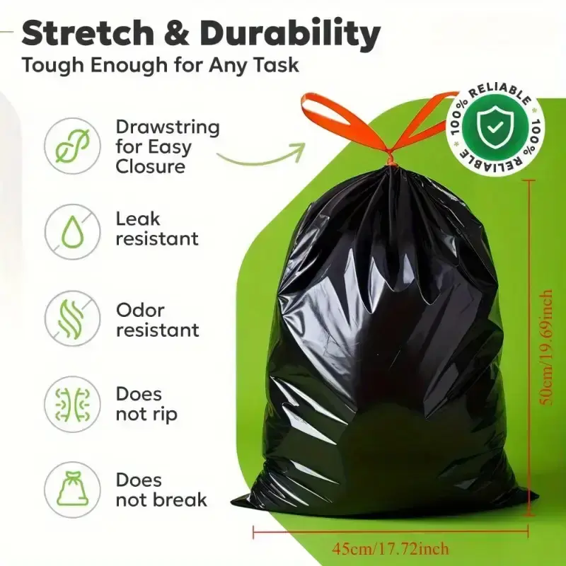 Thumbnail: 100 Heavy-Duty Leakproof and Odor-Proof Trash Bags - Extra Large 3.0mm Thick