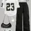 Thumbnail: Women'S Graphic Number & Letter Print Basketball Jersey T-Shirt Top & Black Carg