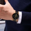 Thumbnail: Hot sale black dial steel quartz men business watch