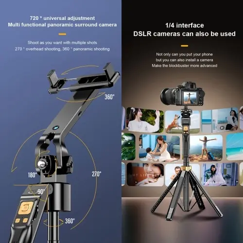 Thumbnail: CL11P Auto Face Tracking Selfie Stick Tripod 180cm/ 71in Extendable Phone Tripod