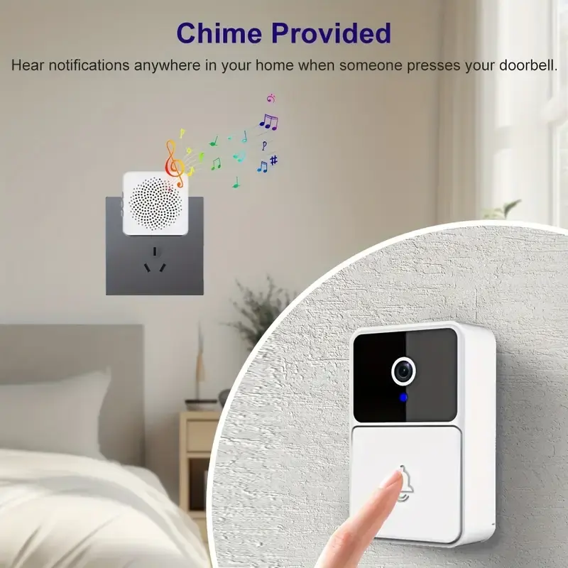 Thumbnail: Smart Doorbell Camera, Front Door Surveillance, 2.4G WiFi Connection, 480P High