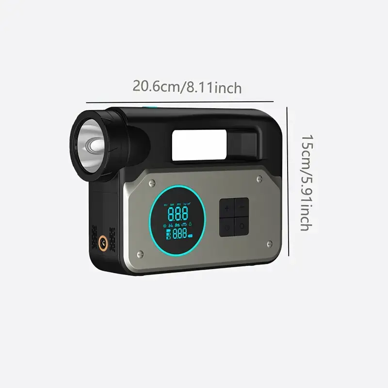 Thumbnail: Heavy-Duty Car Jump Starter - 9-in-1 Multifunctional Charger, Cordless Handheld