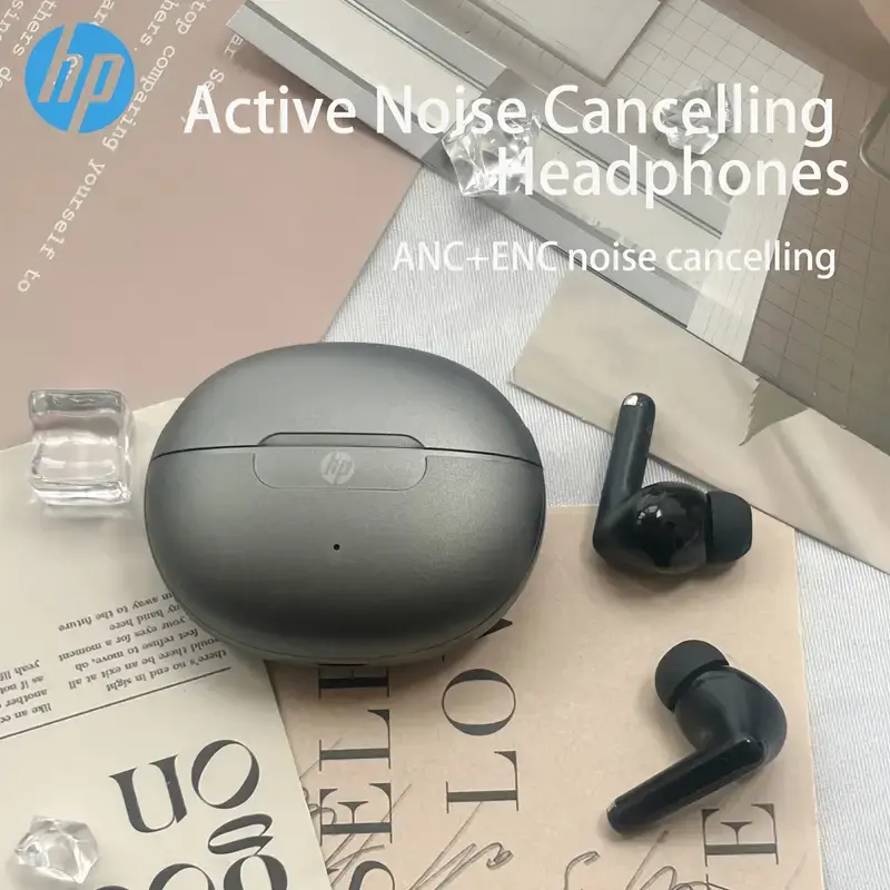 Thumbnail: HP Wireless Noise Cancelling Earbuds, In-ear Headphones, Mic, Up to 24 Hours Bat
