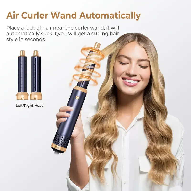 Thumbnail: UKLISS 5-in-1 Hot Air Brush & Detachable Curler - Dual Function Hair Styler with