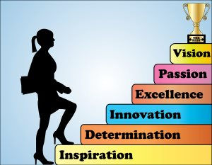 Businesswoman-climbing-steps