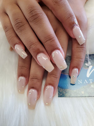 #NATURAL NAILS #nudenails #nailsofinstagram #frenchnails #rhinestones  #nails #nailsdesign