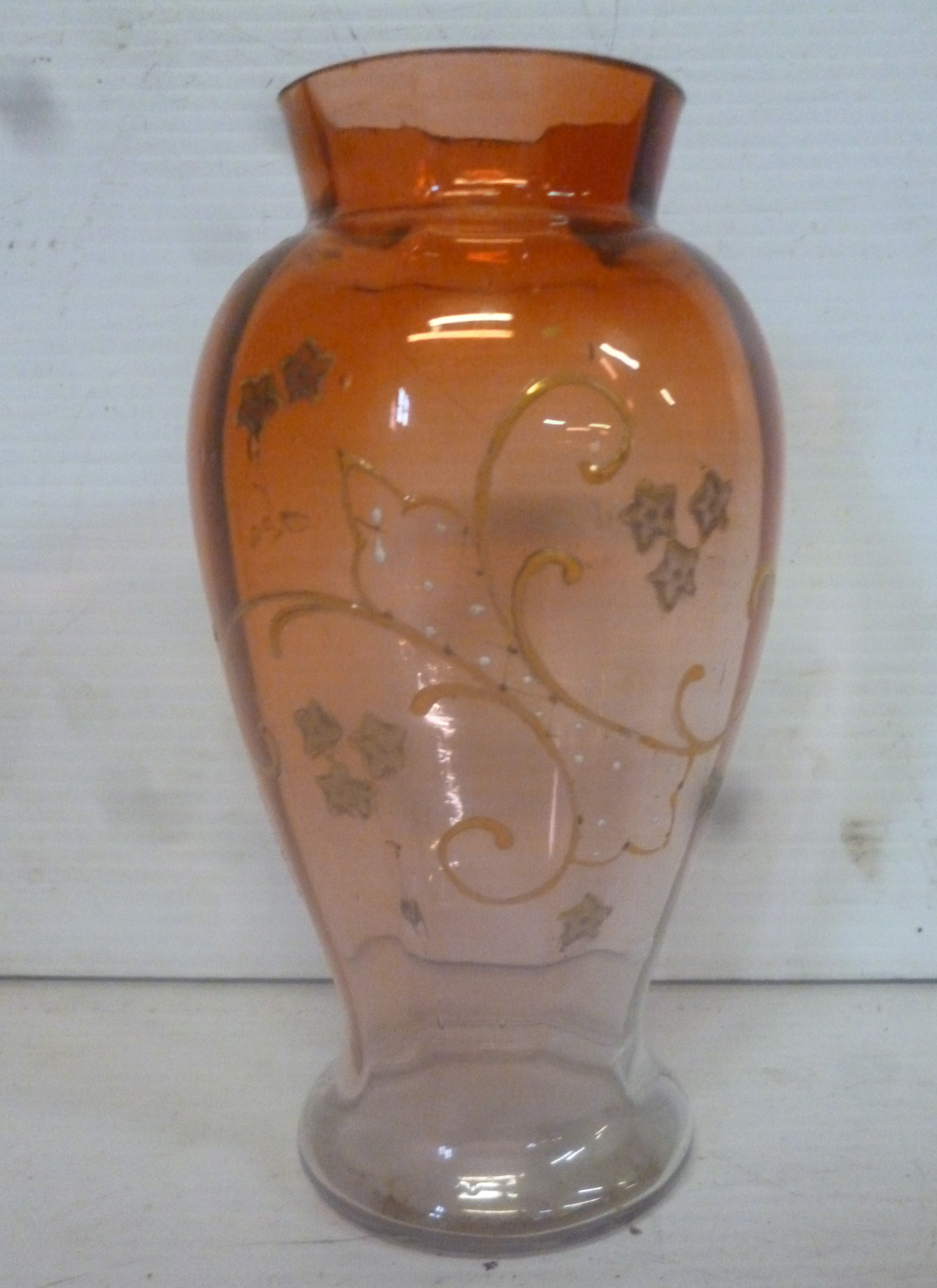 Victorian enamelled glass vase