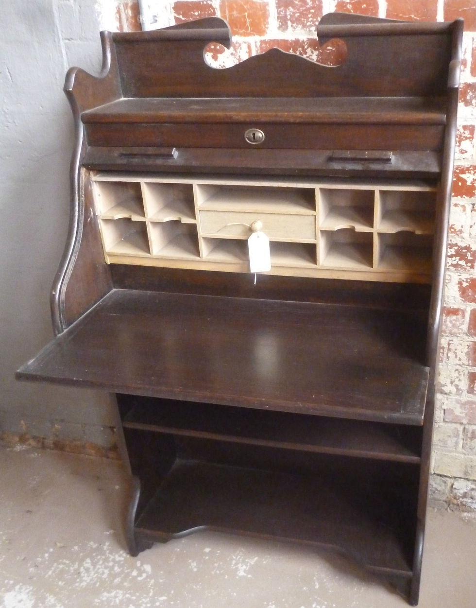 Thumbnail: Antique oak mini rolltop desk made by Foy and Gibson Collingwood