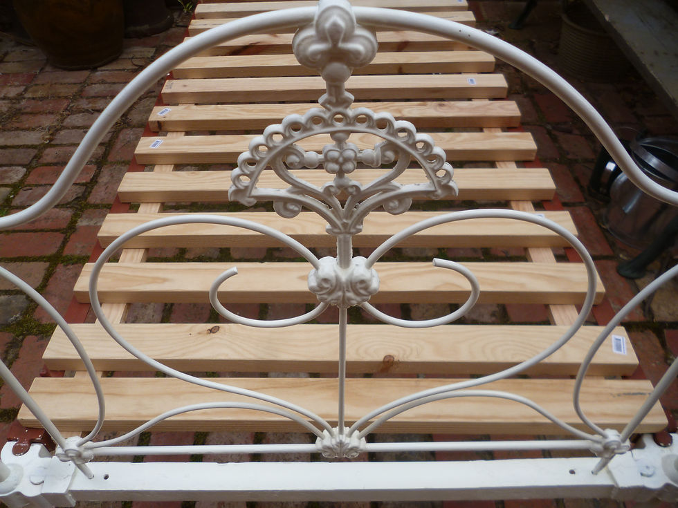 Thumbnail: Victorian fancy cast half tester single bed