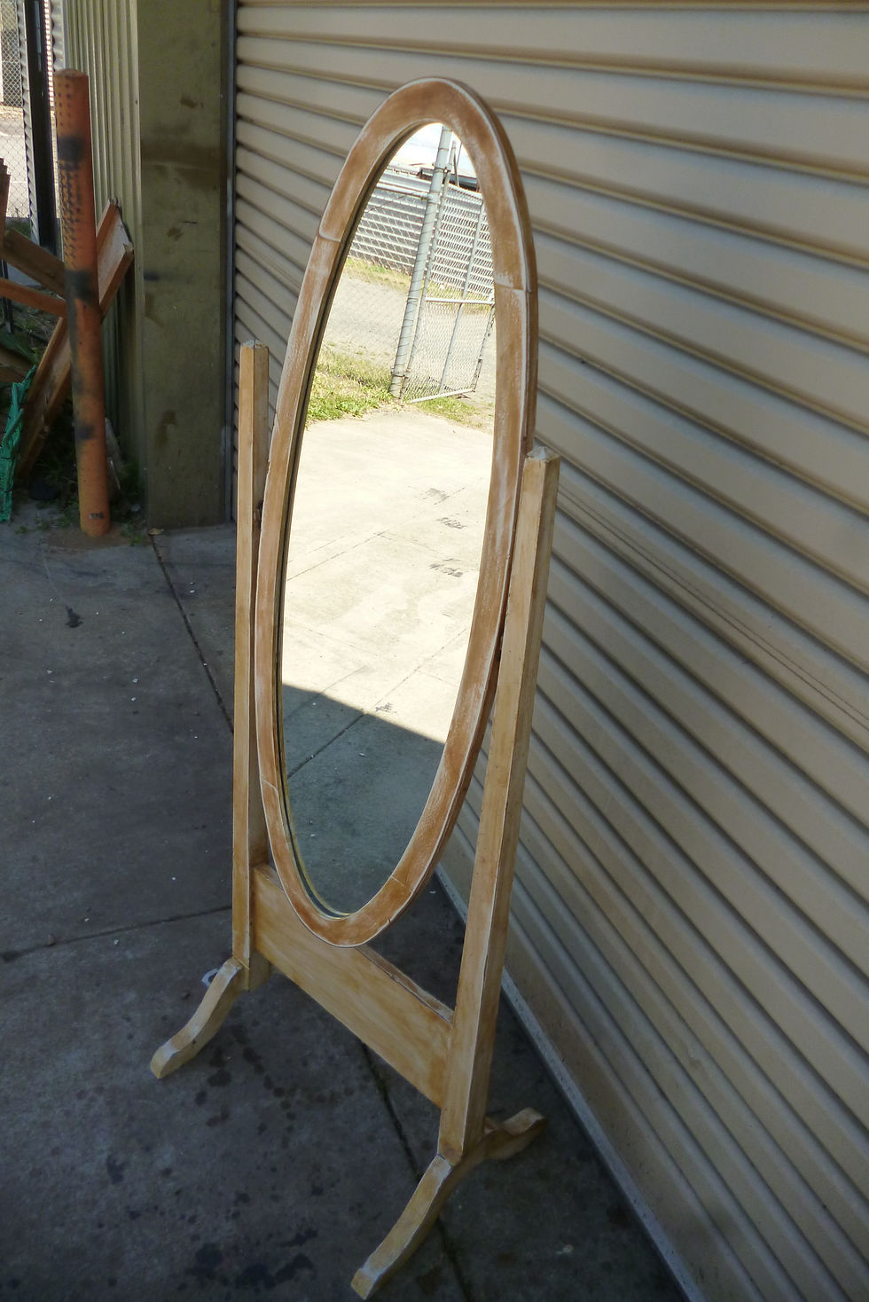 Thumbnail: Hardwood cheval mirror