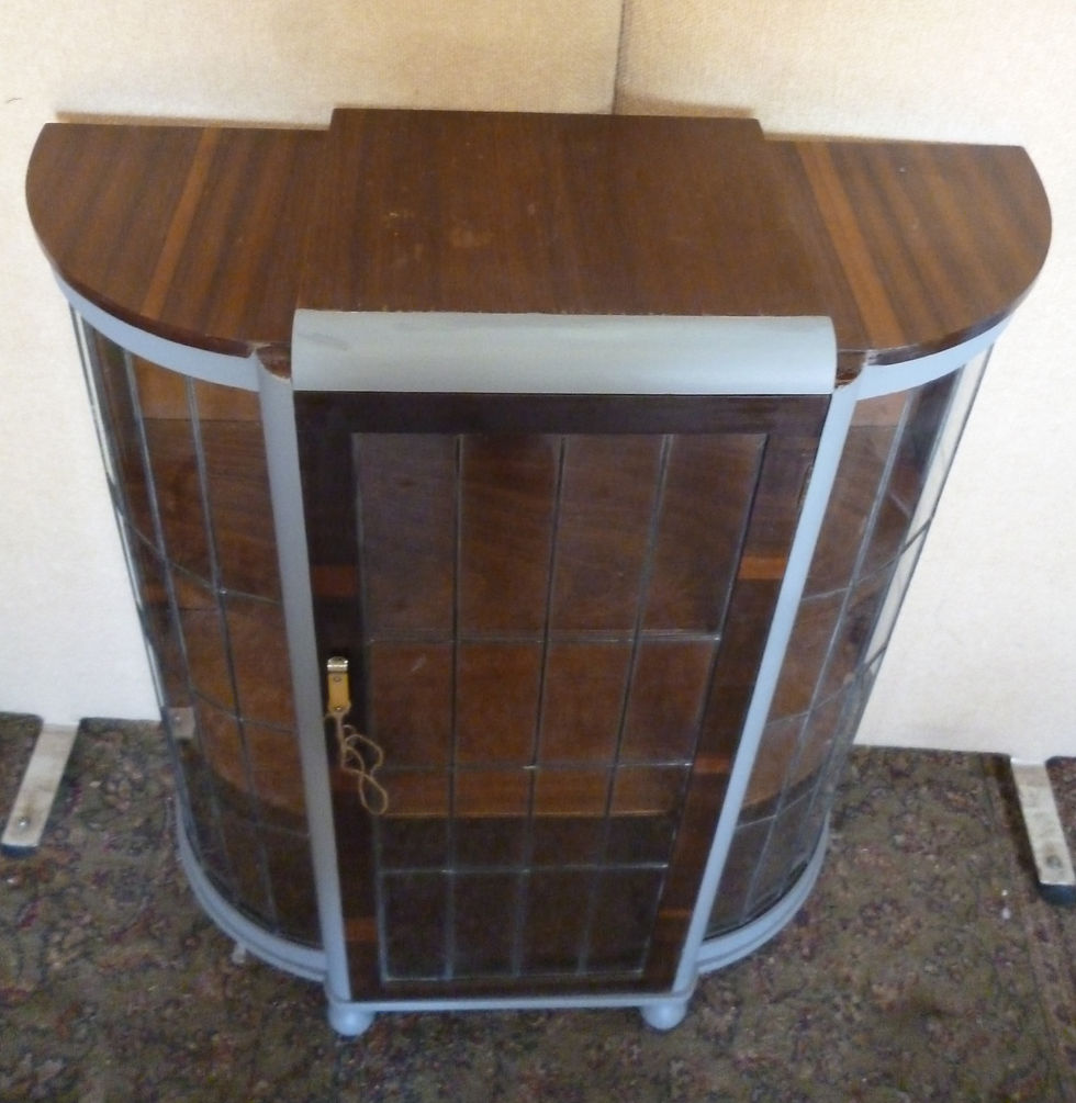 Thumbnail: 1950's walnut crystal cabinet