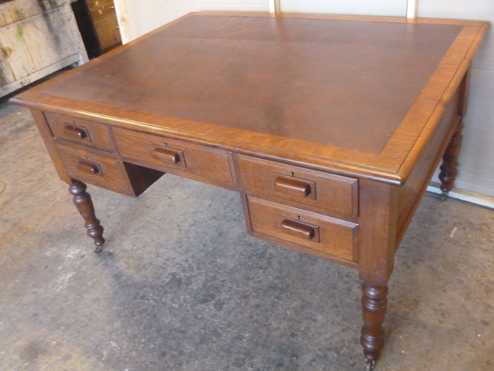 Thumbnail: Late Victorian English oak desk of large proportions