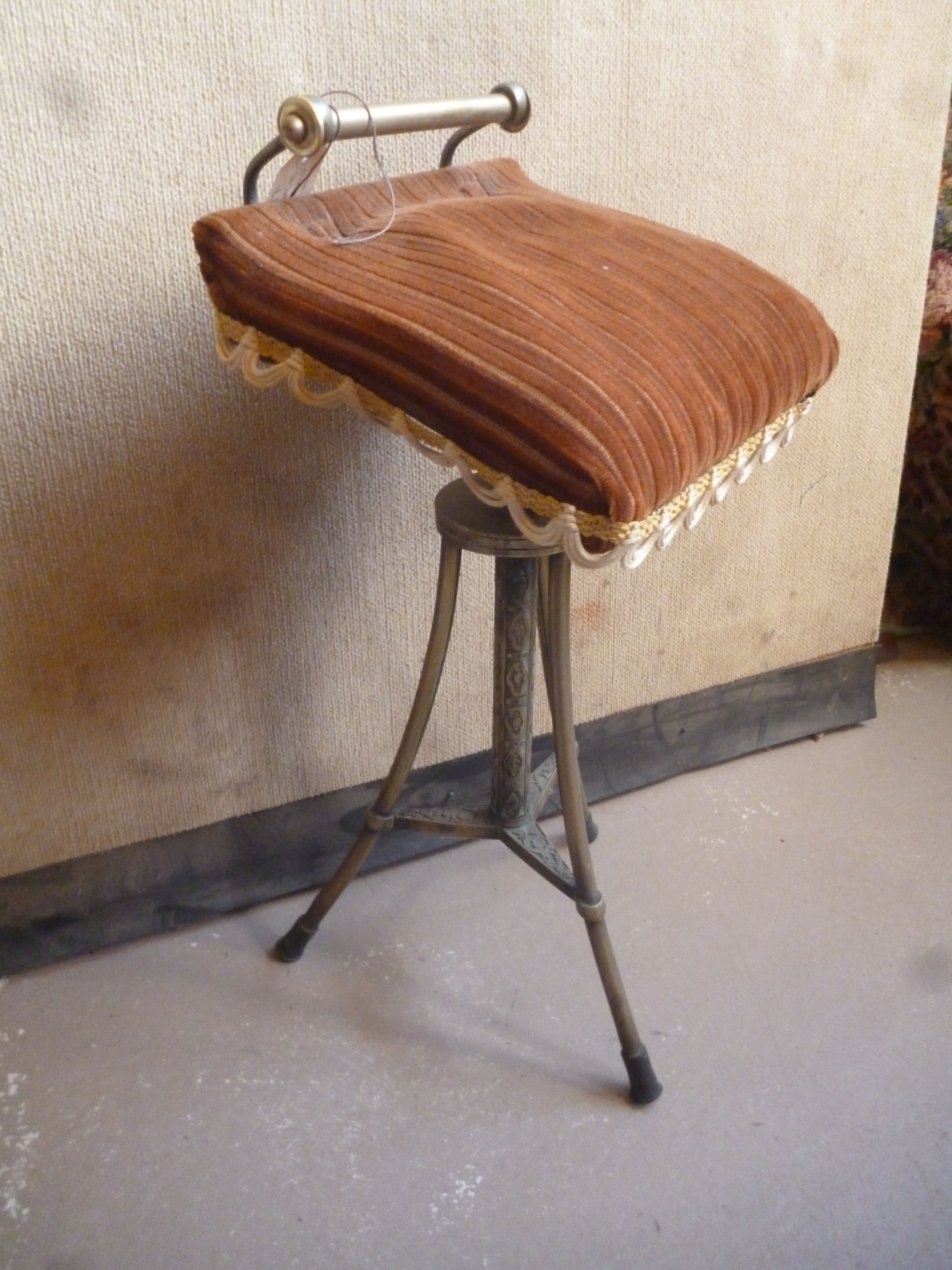 Victorian brass Nicholson's Patent organ stool