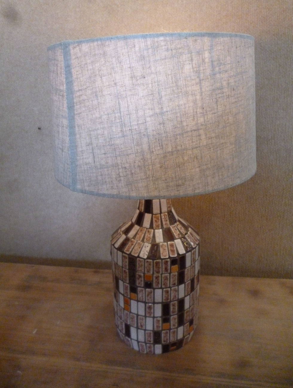 Vintage tiled bottle lamp