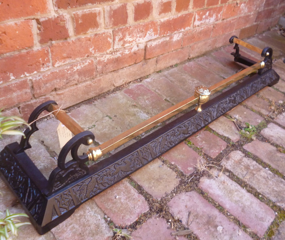 Thumbnail: Victorian cast iron and brass fire fender