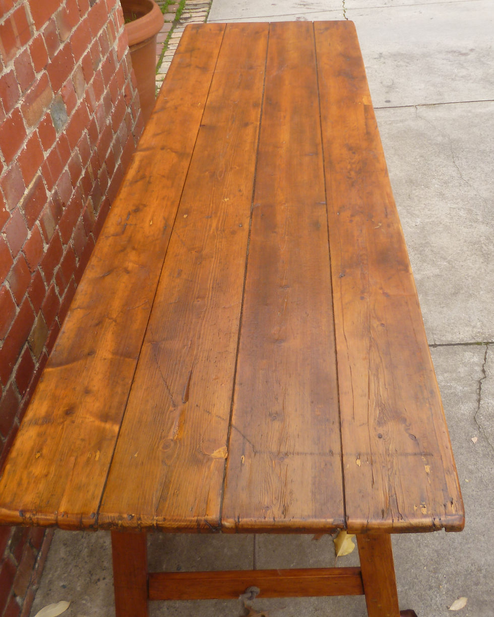 Thumbnail: Baltic pine trestle table from a church hall