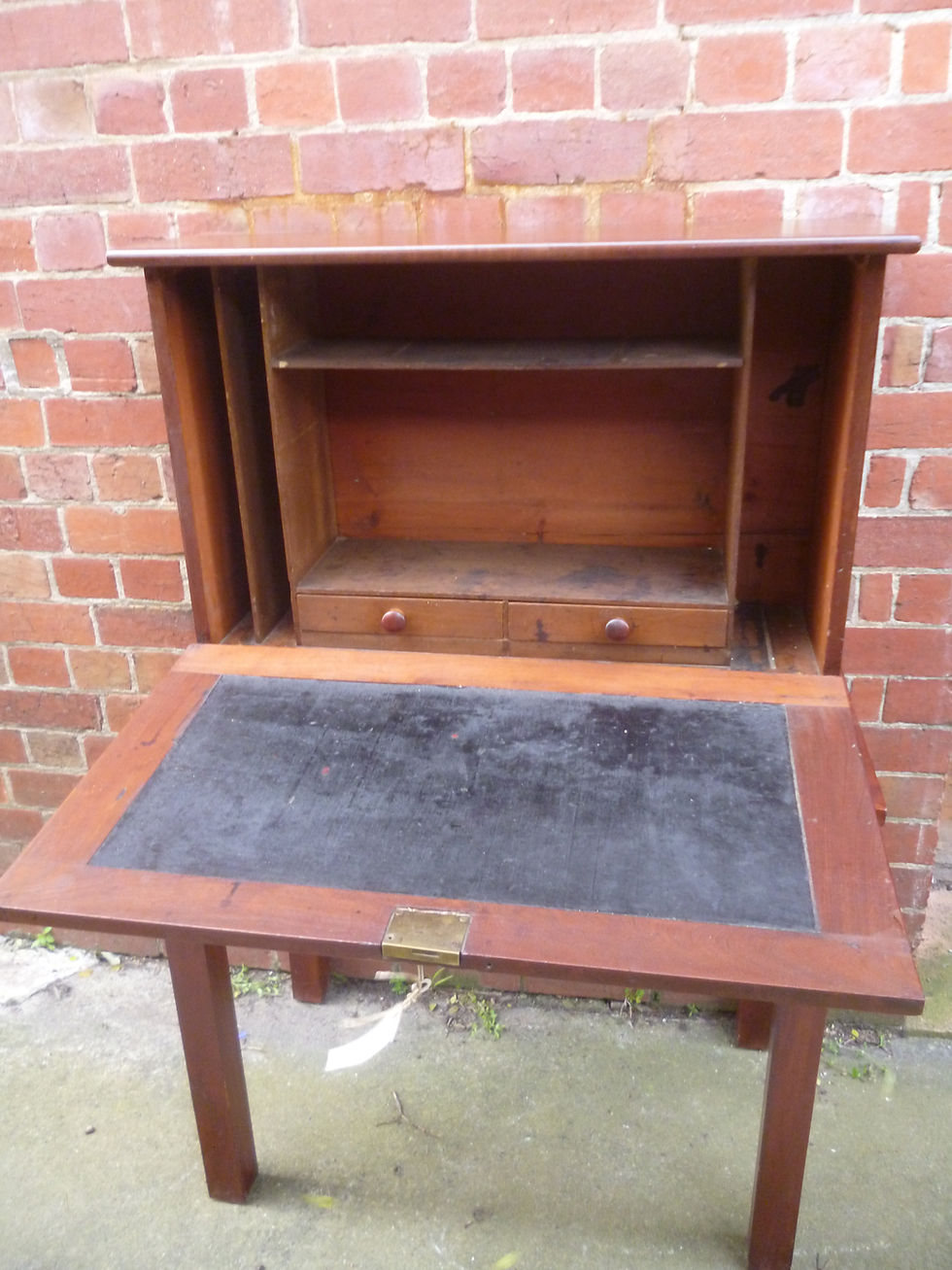Thumbnail: Small Victorian mahogany secretaire desk