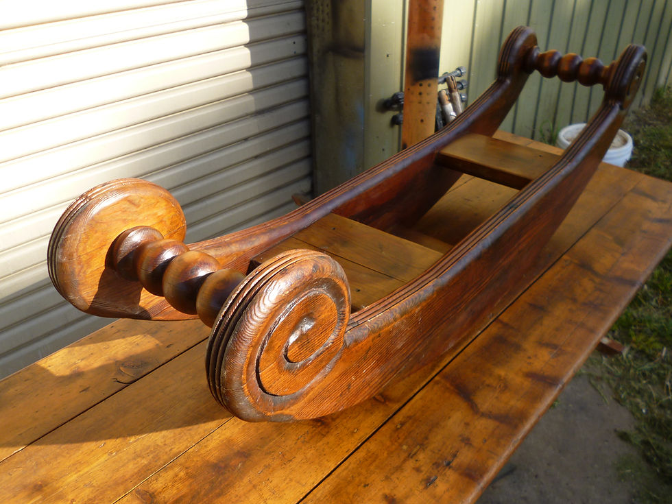 Thumbnail: Antique oregan and pine rocking stool