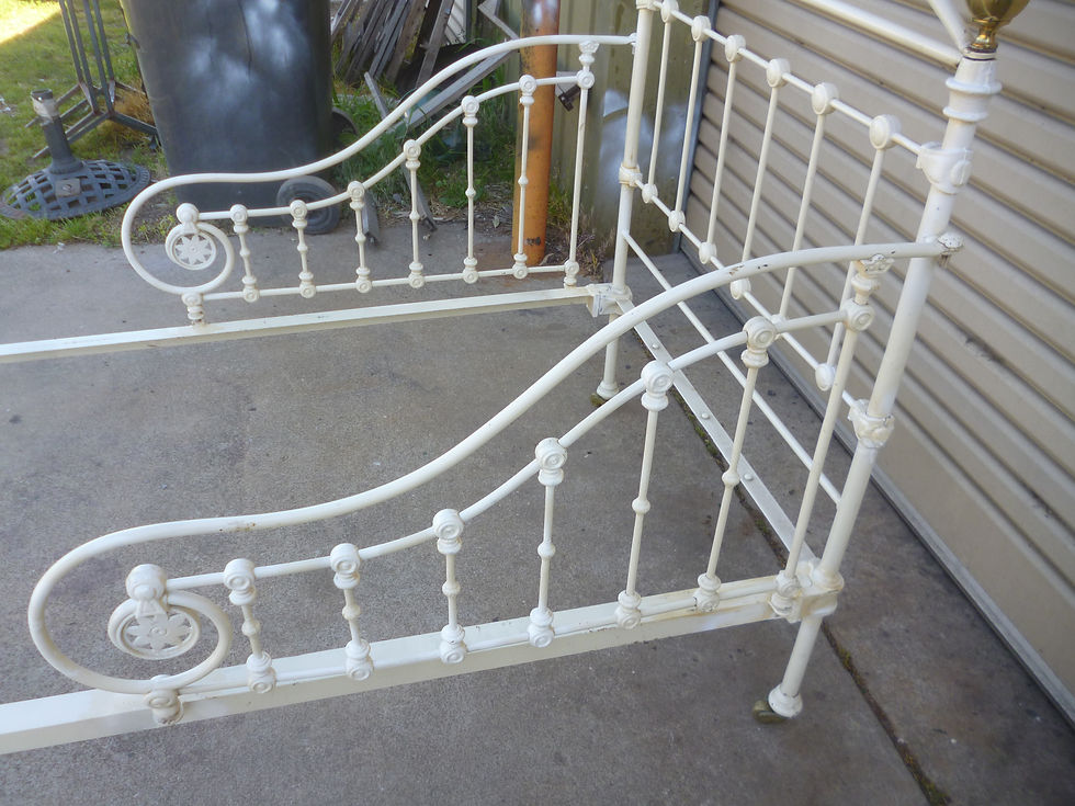 Thumbnail: Antique single bed with sides