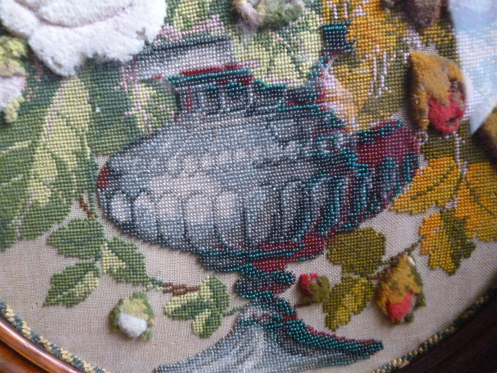 Thumbnail: Victorian wool tapestry in walnut frame