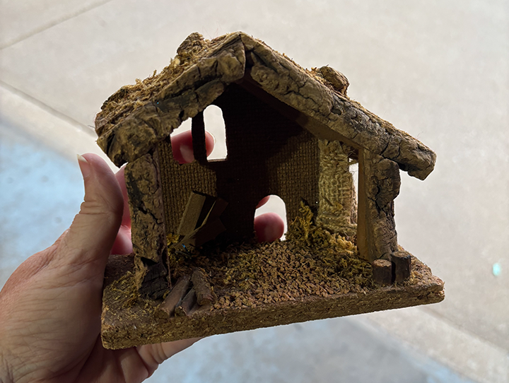 Miniature manger for a nativity set