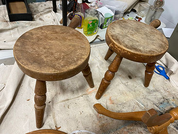 Milk Painted Milk Stool