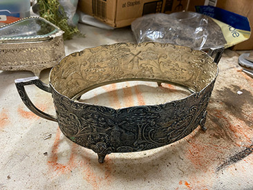 Oval Silverplate Easter Basket
