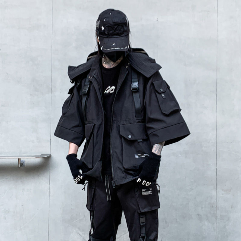 Thumbnail: 2026 Autumn Winter Hip Hop Techwear Cargo Jacket Men's Harajuku Casual Hooded Ja