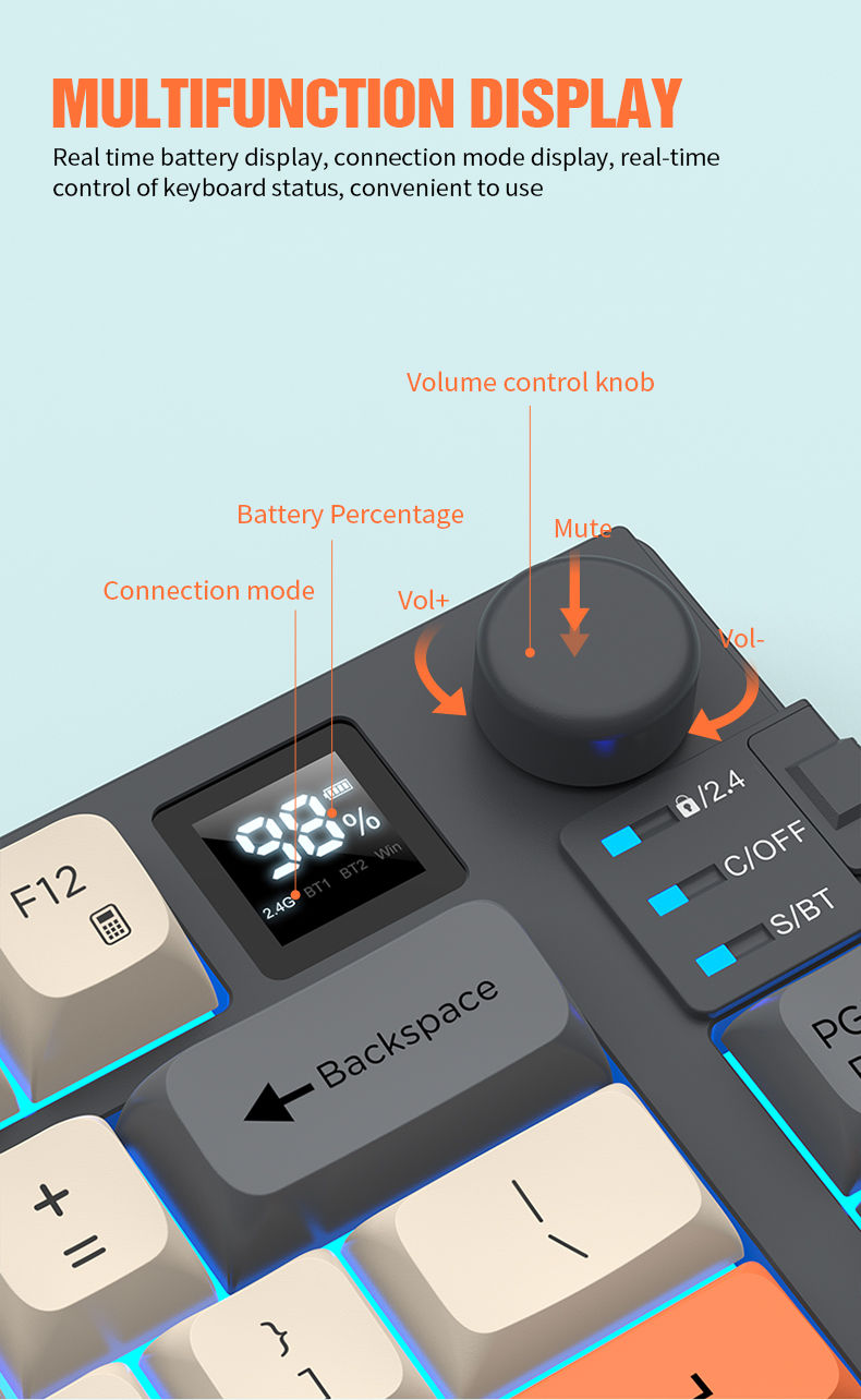 Thumbnail: XUNFOX K920Wireless dual-mode Bluetooth keyboard and mouse set game office lapto
