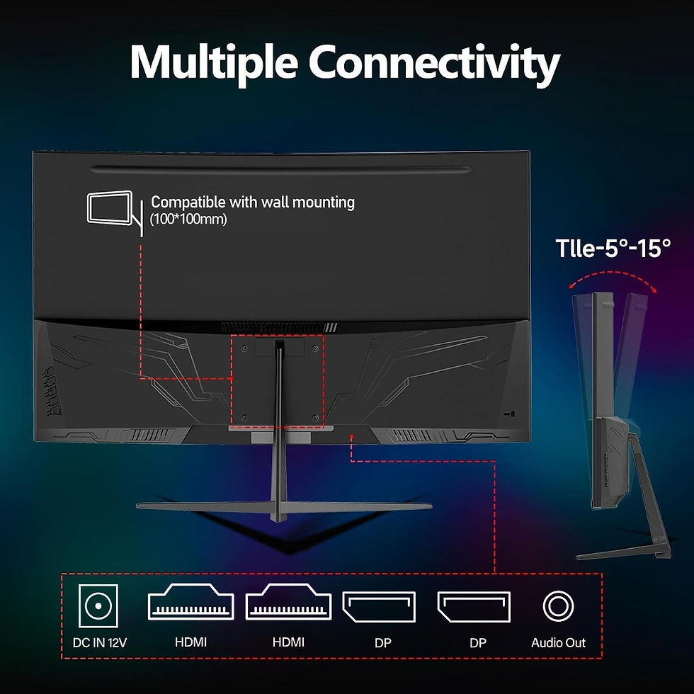 Thumbnail: Gawfolk 32 Inch Ultrawide Curved Gaming Monitor, 1800R Curvature 240hz UWQHD, Cu