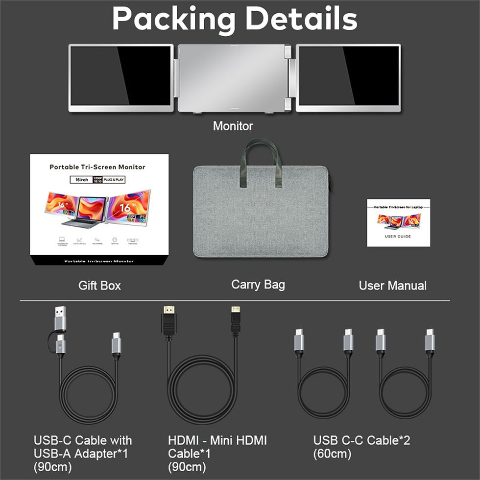 Thumbnail: Portable LCD FHD IPS Gaming Backlit External Monitor High-Definition Dual Triple