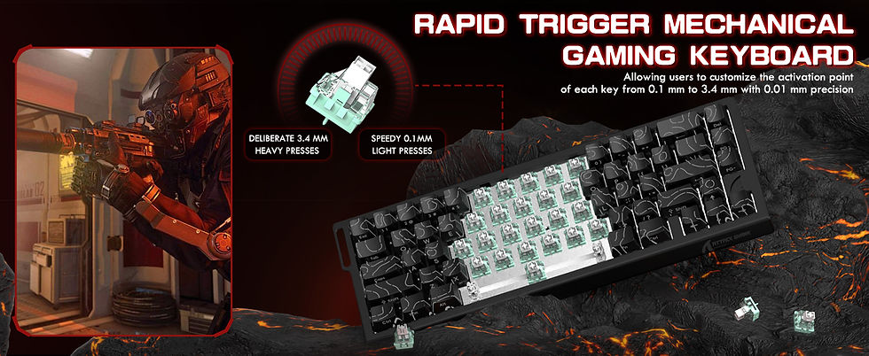 Thumbnail: ATTACK SHARK X68PRO HE 60% Wireless Rapid Trigger Gaming Keyboard,Adjustable Act