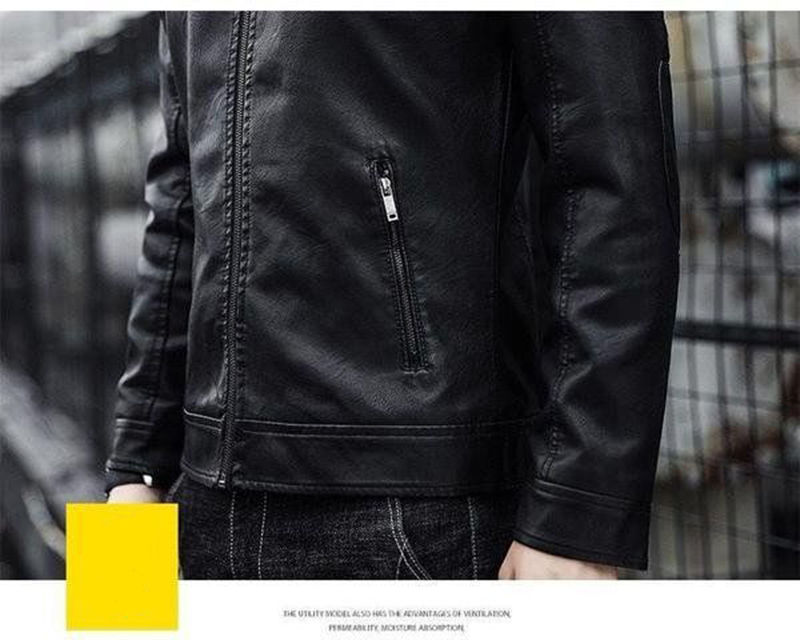 Thumbnail: Men Leather Suit Jacket Men Slim Fit Short Coat Men Fashion Leather jacket Stree