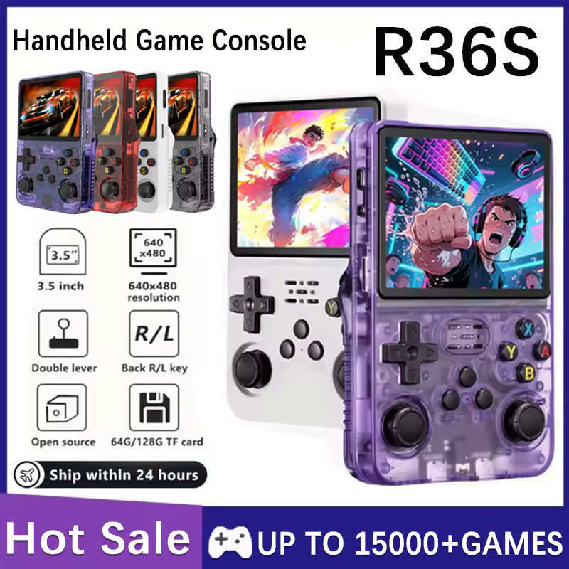 Retro Handheld Game Console R36S 3 5 Inch IPS Screen 64GB 128GB 256GB Portable G