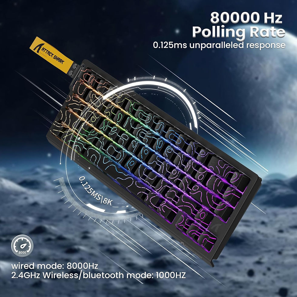 Thumbnail: ATTACK SHARK X68PRO HE 60% Wireless Rapid Trigger Gaming Keyboard,Adjustable Act
