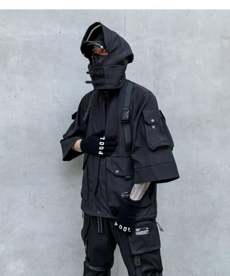 Thumbnail: 2026 Autumn Winter Hip Hop Techwear Cargo Jacket Men's Harajuku Casual Hooded Ja