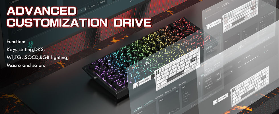 Thumbnail: ATTACK SHARK X68PRO HE 60% Wireless Rapid Trigger Gaming Keyboard,Adjustable Act